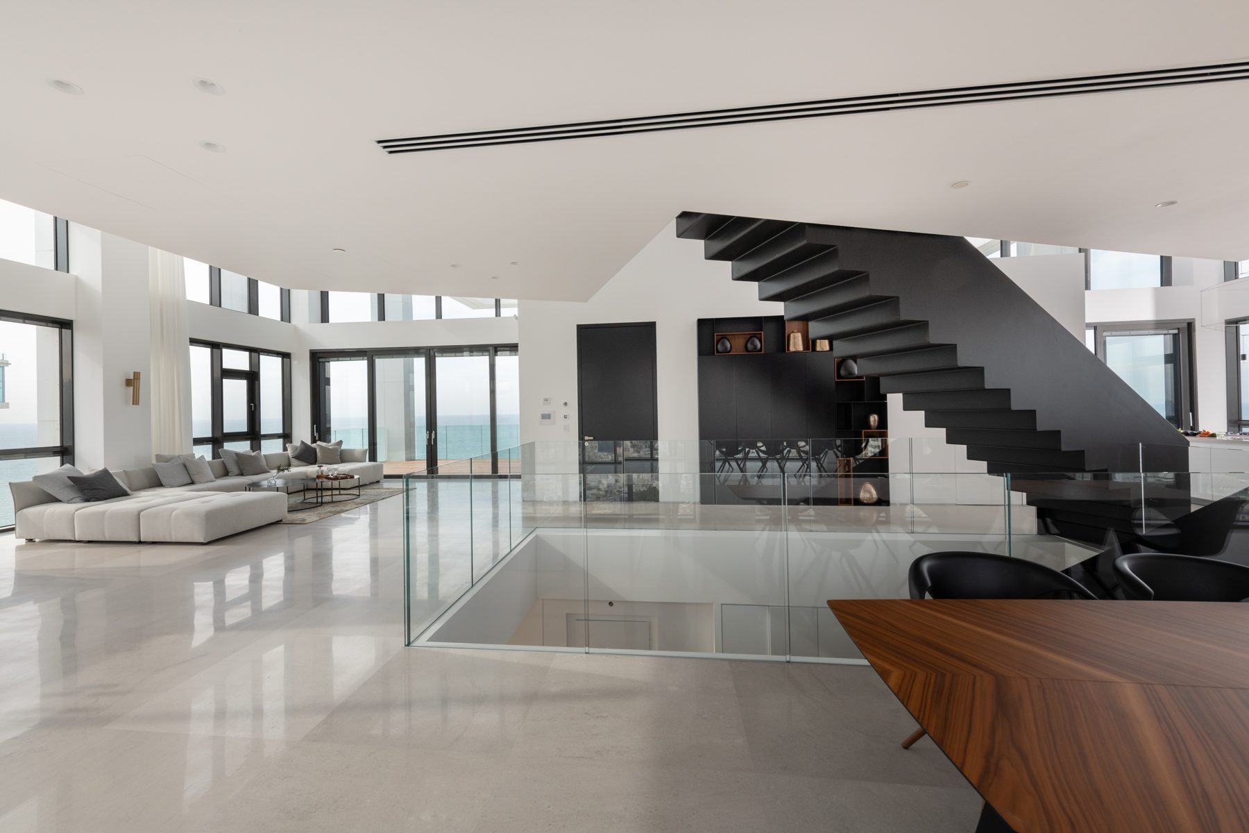 Glass Staircase & Mezzanine Railings architecture